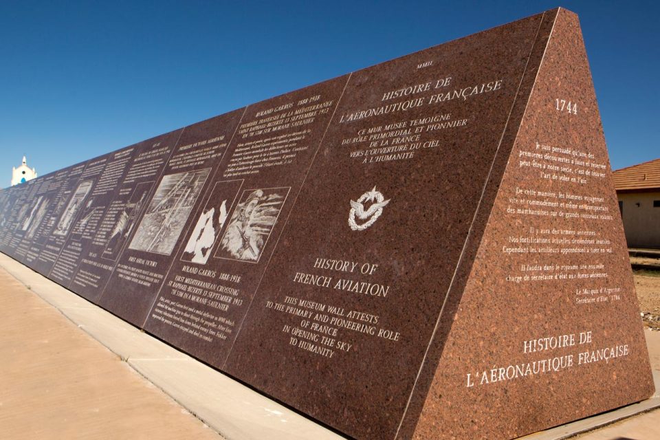 Missouri Red granite monument covering the history of French aviation at the History of Humanity in Granite